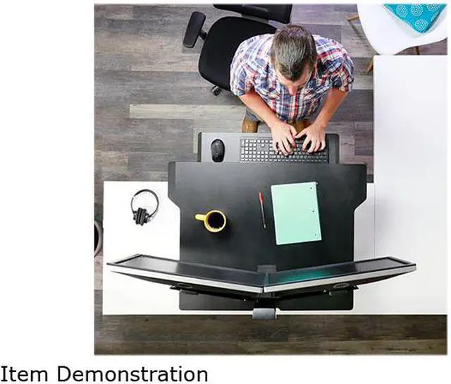 Alt view image 2 of 6 - Ergotron 33-467-921 WorkFit-TX Standing Desk Converter, Sit-Stand Desk Workstation - Height-Adjustable Keyboard
