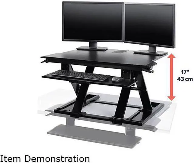Alt view image 4 of 6 - Ergotron 33-467-921 WorkFit-TX Standing Desk Converter, Sit-Stand Desk Workstation - Height-Adjustable Keyboard