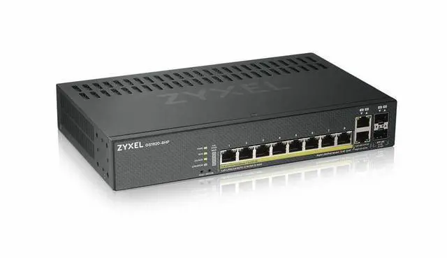Main image of ZyXEL GS1920-8HPv2 8-Port Gigabit Smart Nebula Cloud Managed PoE Switch, 8 PoE+ Ports at 130W with 2 SFP Uplinks