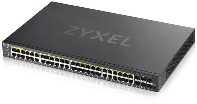 Alt view image 4 of 4 - ZyXEL 48-Port Gigabit Smart Nebula Cloud Managed PoE Switch, 48 PoE+ Ports at 375W with 2 SFP Uplinks, TAA Compliant, GS1920-48HPv2
