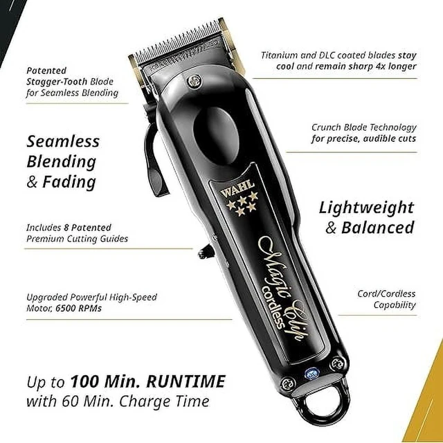Alt view image 8 of 13 - Wahl Professional 5 Star Black Cordless Magic Clip Hair Clipper - 3026432