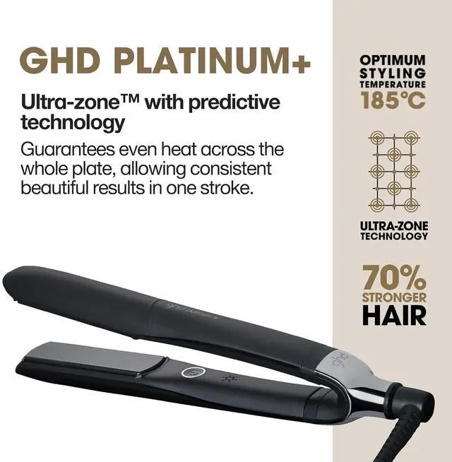 Alt view image 5 of 7 - ghd Platinum Flat Iron + Styler (1 Inch Plate) - Black