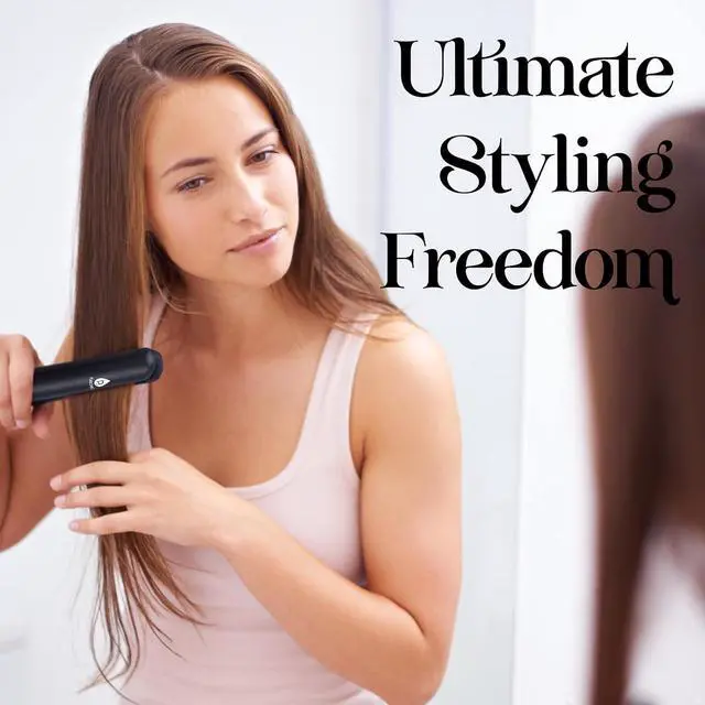 Alt view image 8 of 10 - Pursonic USB Rechargeable Cordless Hair Straightener with 2 * 4500mah Batteries - Portable Hair Straightener with 3 Temp Level, LED Indicators & Ceramic Coated Flat Iron (Black),RHS48BK