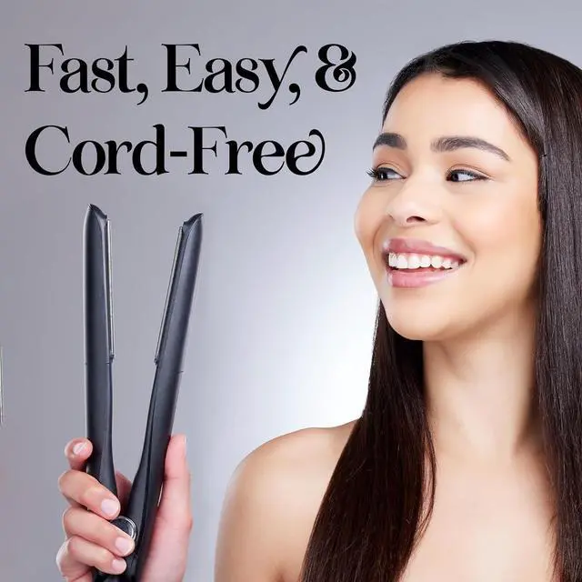 Alt view image 9 of 10 - Pursonic USB Rechargeable Cordless Hair Straightener with 2 * 4500mah Batteries - Portable Hair Straightener with 3 Temp Level, LED Indicators & Ceramic Coated Flat Iron (Black),RHS48BK