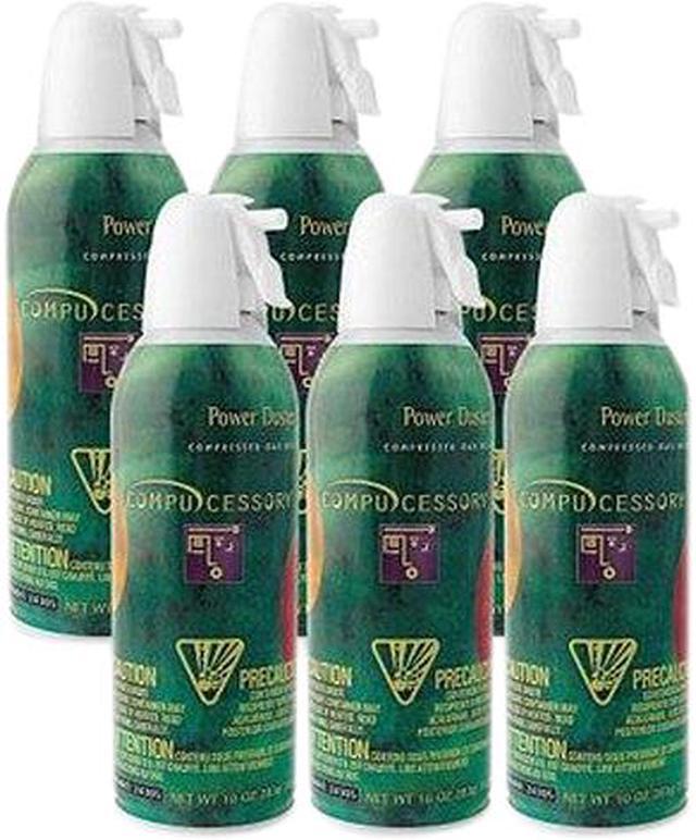Compucessory 24306 Air Duster Cleaner, Moisture-free/Ozone-safe,10 oz. Can,  6/PK, Sold as 1 Package 