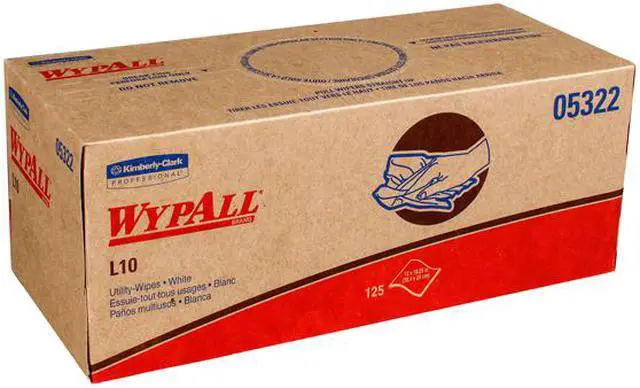 Alt view image 2 of 4 - WypAll L10 Disposable Towels (05322), Limited Use, 1-PLY, Pop-Up Box, White, 18 Boxes / Case, 125 Large Wipes / Box