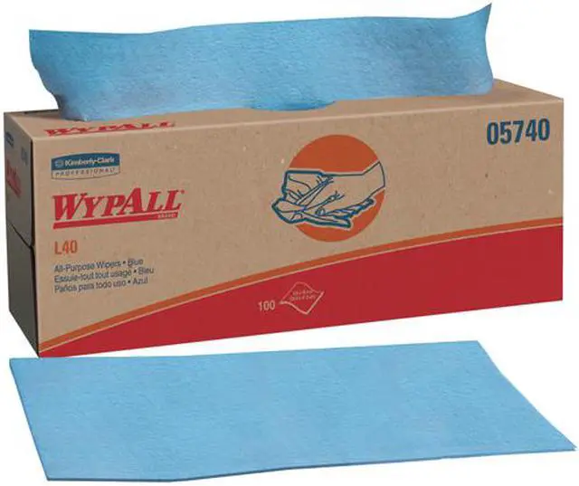 Alt view image 2 of 4 - WypAll L40 Disposable Cleaning and Drying Towels (05740), Limited Use Towels, Blue, 9 Pop Up Boxes per Case, 100 Sheets per Box, 900 Sheets Total