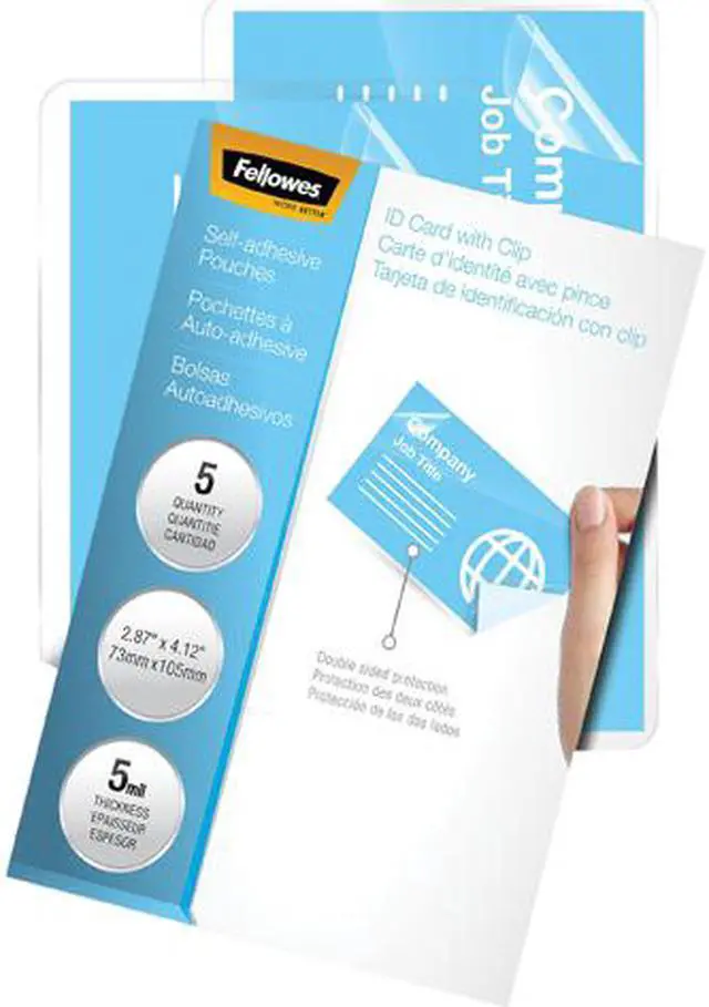 Main image of Fellowes Laminating Pouches 5mm 2-3/8x3-7/8" 5 Pack 572893