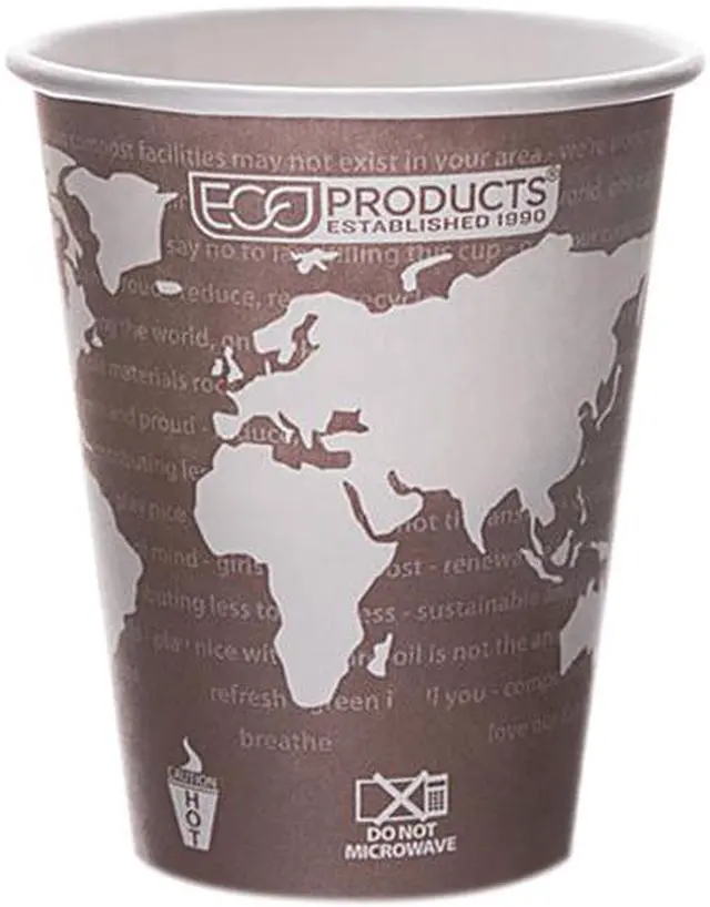 Main image of Eco-Products EP-BHC8-WAPK 8 oz. World Art Renewable Resource Compostable Hot Drink Cups