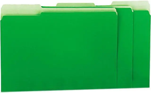 Main image of UNIVERSAL Recycled Interior File Folders 1/3 Cut Top Tab Letter Green 100/Box 12302