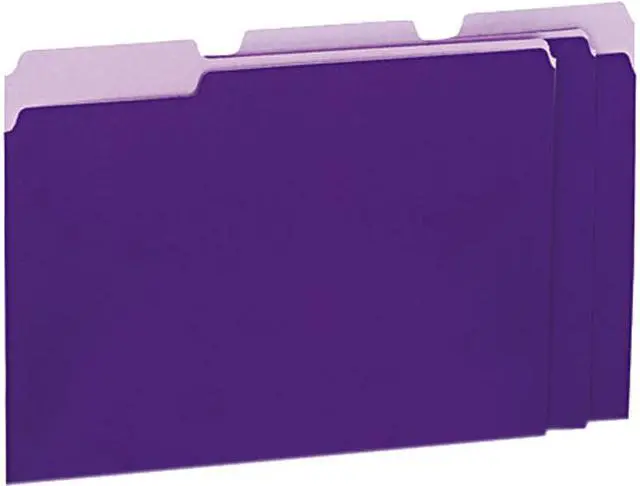 Main image of UNIVERSAL Recycled Interior File Folders 1/3 Cut Top Tab Letter Violet 100/Box 12305