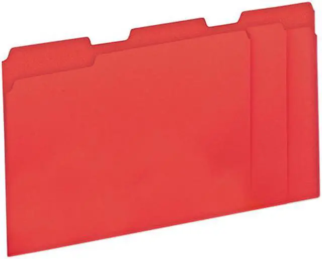 Main image of UNIVERSAL File Folders 1/3 Cut One-Ply Top Tab Letter Red/Light Red 100/Box 10503