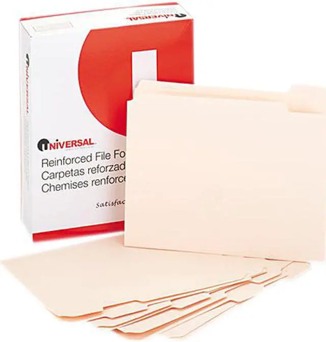 Main image of UNIVERSAL File Folders 1/5 Cut Assorted Two-Ply Top Tab Letter Manila 100/Box 16115