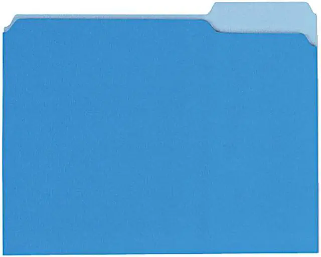 Main image of Universal UNV12301 Recycled Interior File Folders, 1/3 Cut Top Tab, Letter, Blue - 100/Box