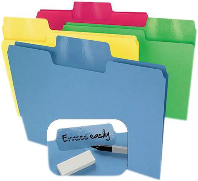 Main image of Smead Erasable SuperTab File Folders Letter Assorted Colors 24/Set 10480