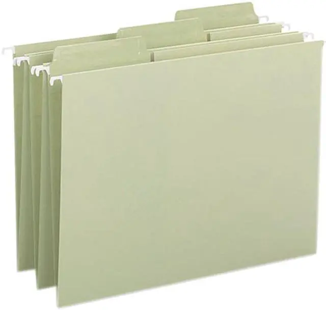Main image of Smead Erasable FasTab Hanging Folders 1/3-Cut Letter 11 Point Stock Moss 20/Box 64032