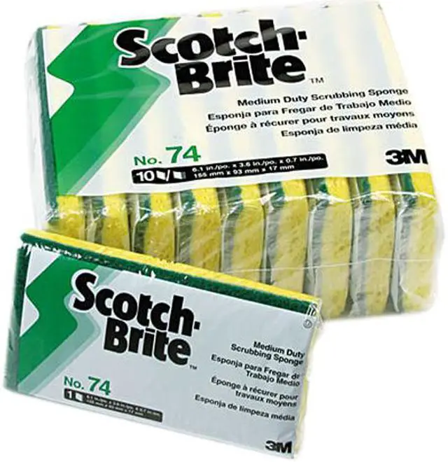 Main image of Medium-Duty Scrubbing Sponge, 3 1/2 X 6 1/4, 10/Pack