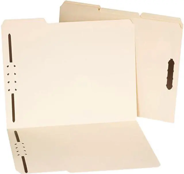 Main image of Manila Folders, Two Fasteners, 1/3 Tab, Letter, 50/Box