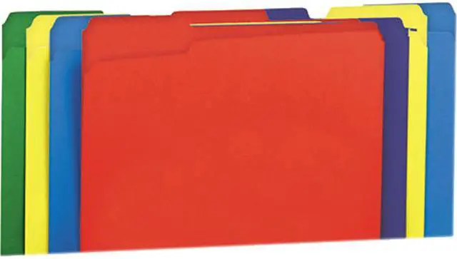 Main image of Universal Colored File Folders, 1/3 Cut Single-Ply Top Tab, Letter, Assorted, 100/Box