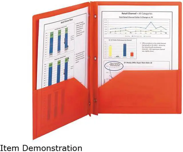 Main image of Smead Poly Two-Pocket Folder W/Fasteners, 11 X 8 1/2, Red, 25/Box 87727