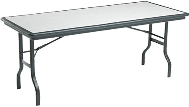 IndestrucTables Resin Rectangular Folding Table 72w x 30d x 29h Granite ...