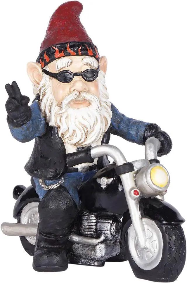 Main image of hi-line gift 75616-w peace biker gnome