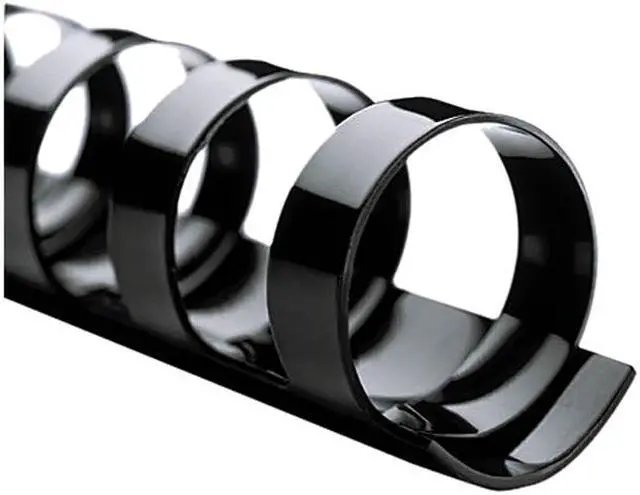 Main image of 033816009530 Swingline GBC CombBind Standard Spines, 1/4" Diameter, 25 Sheet Capacity, Black, 100/Box