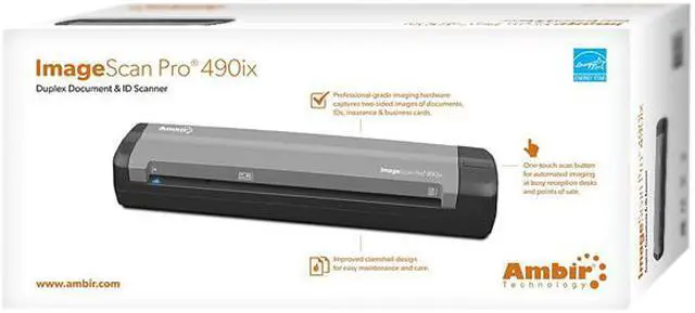Alt view image 3 of 3 - Ambir ImageScan Pro 820ix Sheetfed Scanner - 600 dpi Optical