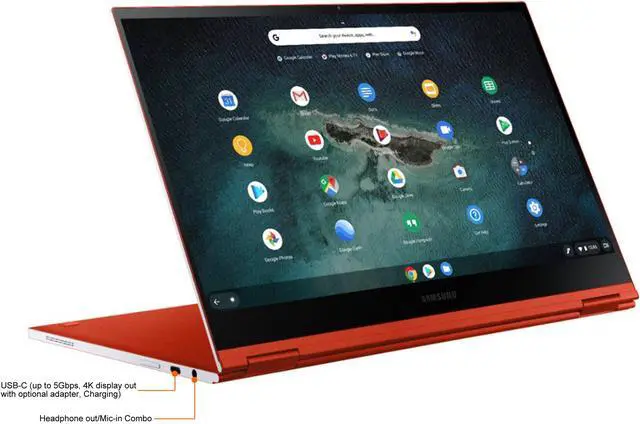 Alt view image 4 of 19 - Samsung - Galaxy 13.3" 4K Ultra HD Touch-Screen Chromebook - Intel Core i5 - 8GB Memory - 256GB SSD - Fiesta Red Tablet Notebook Laptop XE930QCA-K01US