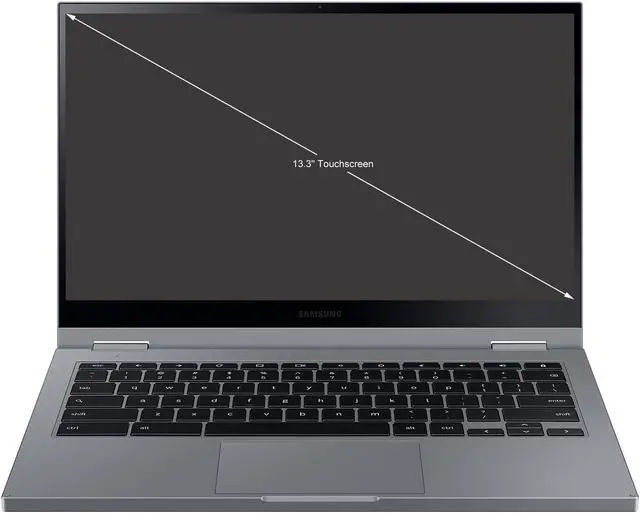 Alt view image 9 of 9 - Samsung - Galaxy Chromebook 2 - 13.3" QLED Touch-Screen - Intel® Core™ i3 - 8GB Memory - 128GB eMMC - Mercury Gray XE530QDA-KB1US Laptop Notebook