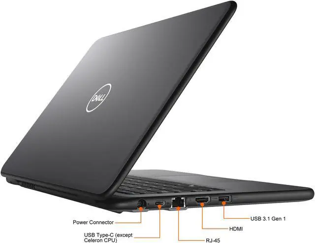 Alt view image 4 of 10 - Dell Latitude 3000 3310 13.3" Notebook - 1366 x 768 - Celeron 4205U - 4 GB RAM - 64 GB Flash Memory - Windows 10 Pro Education 64-bit - Intel HD Graphics 610 - English (US) Keyboard - 0.9 Megapix