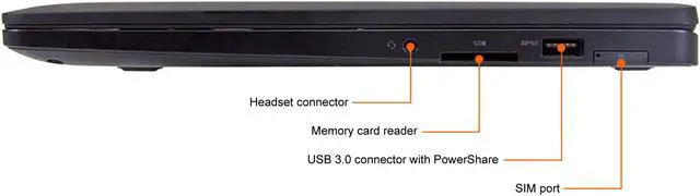 Alt view image 8 of 9 - Dell Latitude E7470 14.0-in Laptop - Intel Core i5 6300U 6th Gen 2.40 GHz 8GB 256GB SSD Windows 10 Pro 64-Bit - Bluetooth, Webcam