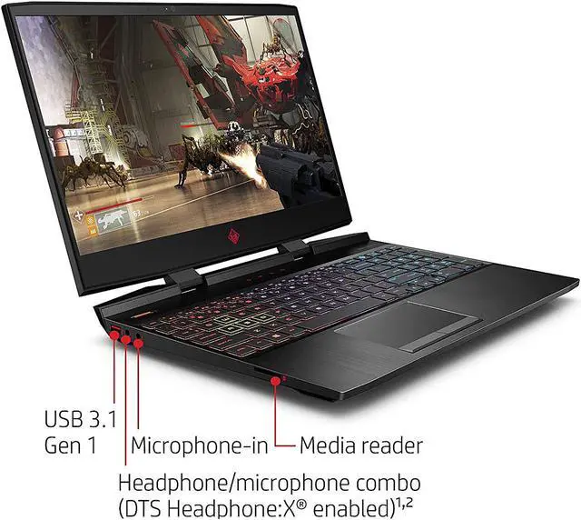 Alt view image 5 of 7 - HP Omen 15-dc0030nr 15.6" FHD IPS GTX 1060 6 GB VRAM i7-8750H 16 GB Memory 1 TB HDD + 128 GB SSD Windows 10 Home Gaming Laptop