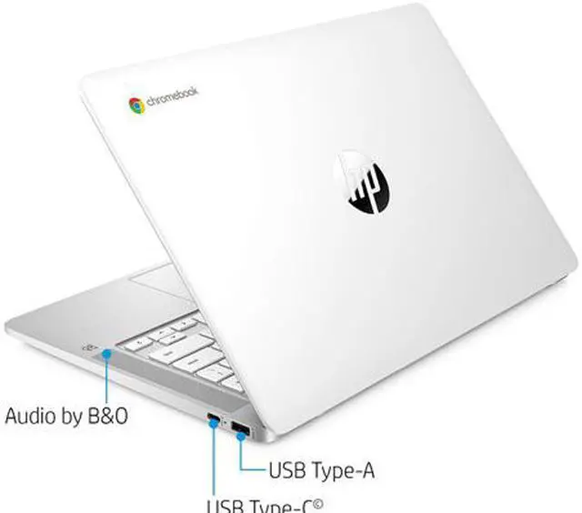 Alt view image 5 of 7 - HP Chromebook 14-inch HD Laptop, Intel Celeron N4000, 4 GB RAM, 32 GB eMMC, Chrome (14a-na0020nr, Ceramic White) (9PG29UA#ABA)