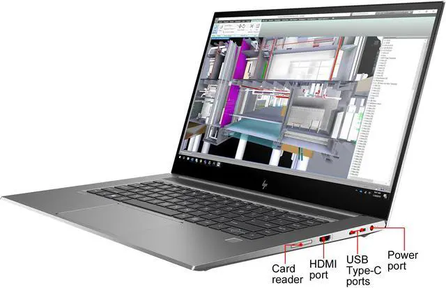 Alt view image 10 of 11 - HP ZBook Studio G7 15.6" Mobile Workstation - Full HD - 1920 x 1080 - Intel Core i7 (10th Gen) i7-10750H Hexa-core (6 Core) 2.60 GHz - 16 GB RAM - 512 GB SSD - Windows 10 Pro - In-plane Switching