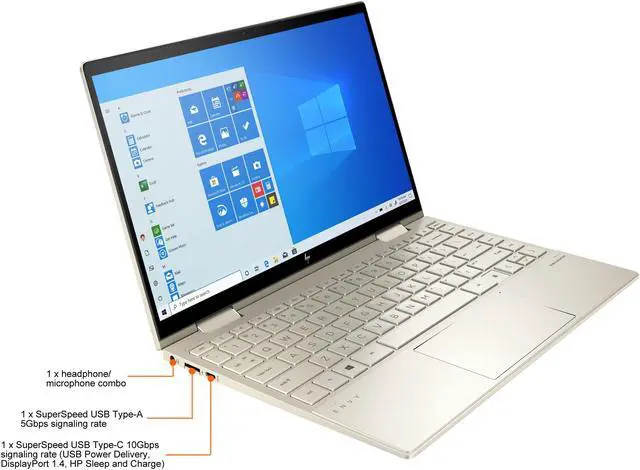 Alt view image 4 of 7 - HP ENVY X360 13M-BD0023 13.3" Touch 8GB 512GB X4 2.8GHz Win10, Pale Gold