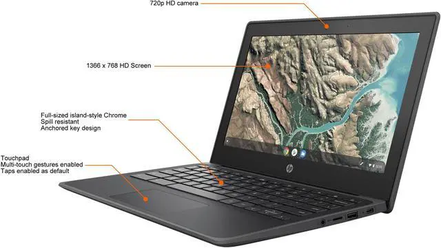 Alt view image 10 of 12 - HP Chromebook 11 G8 Education Edition 436B4UT#ABA Chromebook Intel Celeron N4020 (1.10 GHz) 4 GB LPDDR4 Memory 32 GB eMMC 11.6" Chrome OS
