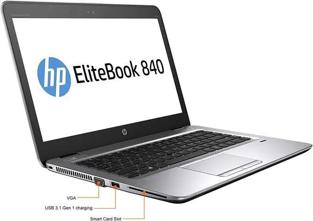 Alt view image 4 of 7 - HP EliteBook 840 G3 14.0-in Laptop - Intel Core i5 6200U 6th Gen 2.30 GHz 16GB 256GB SSD Windows 10 Pro 64-Bit - Webcam, Touchscreen