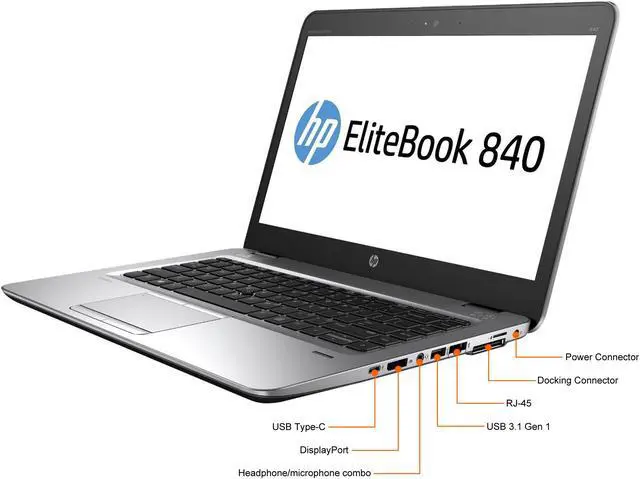 Alt view image 6 of 7 - HP EliteBook 840 G3 14.0-in Laptop - Intel Core i5 6200U 6th Gen 2.30 GHz 16GB 256GB SSD Windows 10 Pro 64-Bit - Webcam, Touchscreen