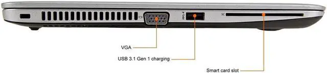 Alt view image 4 of 4 - HP EliteBook 840 G3 14.0-in Laptop - Intel Core i7 6600U 6th Gen 2.60 GHz 16GB 256GB SSD Windows 10 Pro 64-Bit - Bluetooth, Webcam
