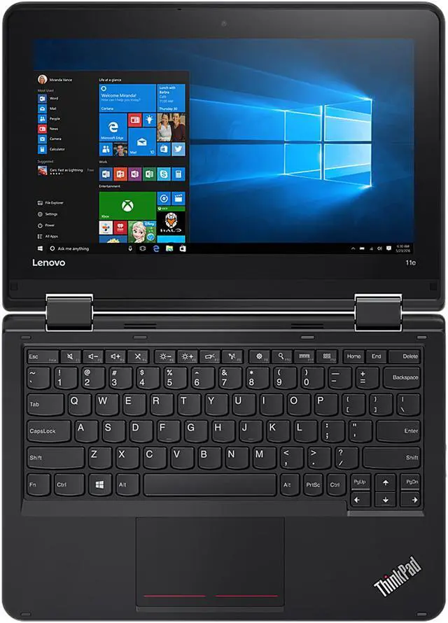 Alt view image 4 of 15 - Lenovo ThinkPad Yoga Intel Celeron N3450 4GB Memory 128 GB SSD Intel HD Graphics 500 11.6" Touch Screen 1366 x 768 Convertible 2-in-1 Laptop Windows 10 Pro 64-Bit 11e (20HUS00000)