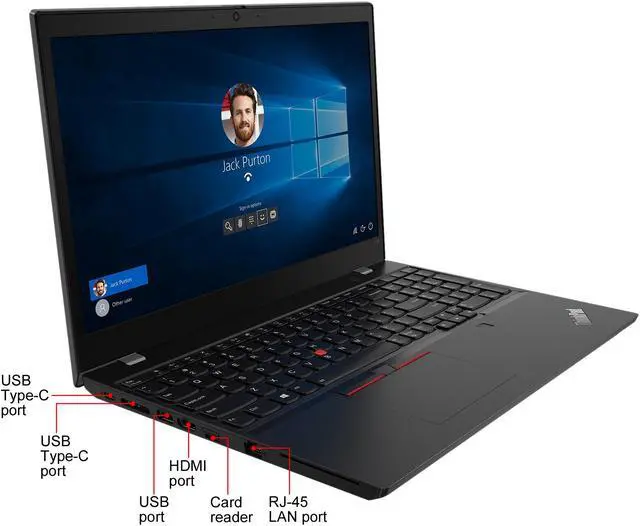 Alt view image 5 of 10 - Lenovo Laptop ThinkPad L15 Gen 1 (Intel) Intel Core i5-10210U 8GB Memory 256 GB PCIe SSD Intel UHD Graphics 15.6" Non-Touch Screen Windows 10 Pro 64-bit 20U30022US