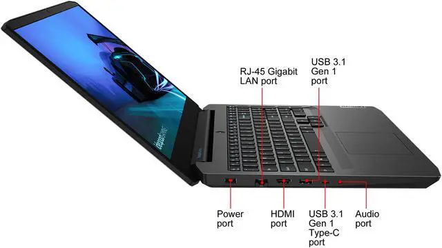 Alt view image 8 of 19 - Lenovo IdeaPad Gaming 3 15IMH05 - 15.6" - Intel Core i5-10300H - GeForce GTX 1650 Ti - 8 GB DDR4 - 256 GB SSD - Windows 10 Home - Gaming Laptop (81Y4001XUS)