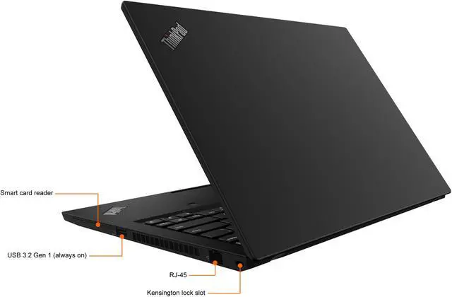 Alt view image 4 of 11 - Lenovo ThinkPad T14 14" Laptop i5-10310U 8GB 512GB SSD Black Windows 10 Pro