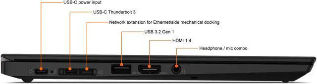 Alt view image 6 of 10 - Lenovo ThinkPad X13 Laptop, 13.3" FHD IPS  300 nits, i5-10210U,   UHD Graphics, 8GB, 256GB SSD, Win 10 Pro