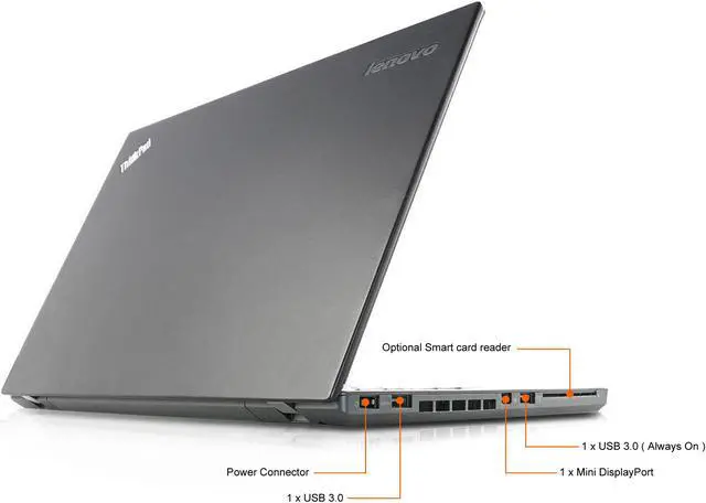 Alt view image 7 of 7 - Lenovo ThinkPad T440S 14.0-in Laptop - Intel Core i5 4300U 4th Gen 1.90 GHz 12GB 256GB SSD Windows 10 Home 64-Bit - Webcam