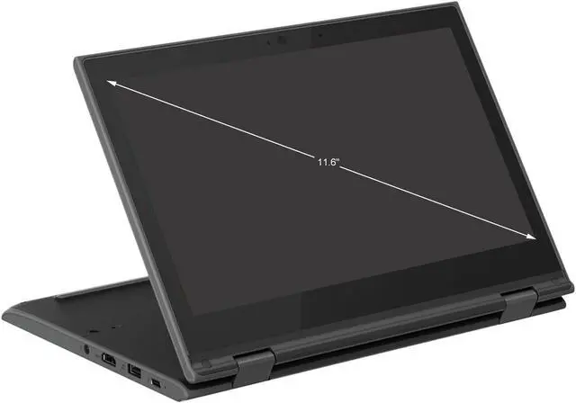 Alt view image 6 of 9 - Lenovo 300e Windows 2nd Gen 81M9007UUS 11.6" Touchscreen 2 in 1 Notebook - HD - 1366 x 768 - Intel Celeron N4120 Quad-core (4 Core) 1.10 GHz - 4 GB RAM - 128 GB SSD - Gray