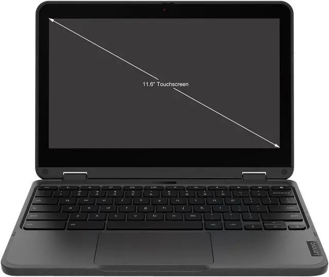 Alt view image 6 of 11 - Lenovo 500e Chromebook Gen 3 82JB0001US 11.6" Touchscreen Rugged 2 in 1 Chromebook - HD - 1366 x 768 - Intel Celeron N5100 Quad-core (4 Core) 1.10 GHz - 4 GB RAM - 32 GB Flash Memory - Gray