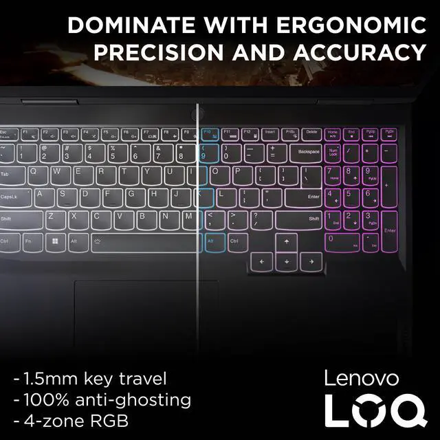 Alt view image 17 of 19 - Lenovo LOQ 15IRH8 - 15.6" GeForce RTX 4050 Laptop GPU - Intel Core i5-13420H  - 8GB Memory - 512 GB PCIe SSD - Windows 11 Home 64-bit - Gaming Laptop - 144 Hz IPS (82XV00LFUS )