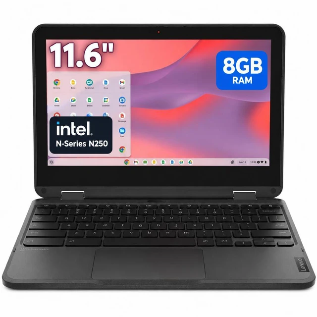 Main image of Lenovo 500e Chromebook Gen 4s 11.6" Touchscreen Chromebook - Intel N-Series N250 - 8GB - 64GB Flash Memory - Gray - ChromeOS - Webcam - IEEE 802.11ax Wireless 83N80001US